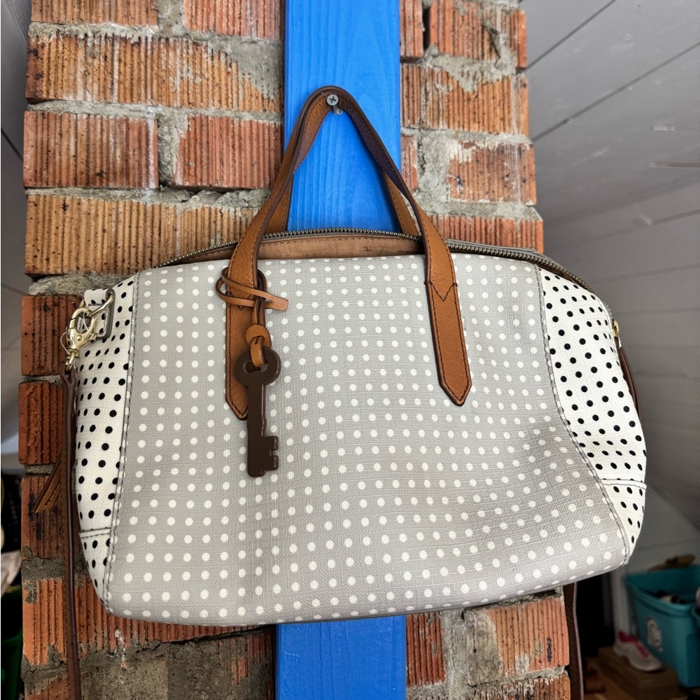 NEW Fossil Sydney Satchel Polka Dot Bag - Picture 8 of 13